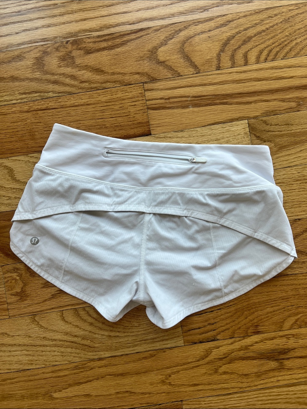 lululemon athletica White Women's Athletic Running Shorts with Back Zip